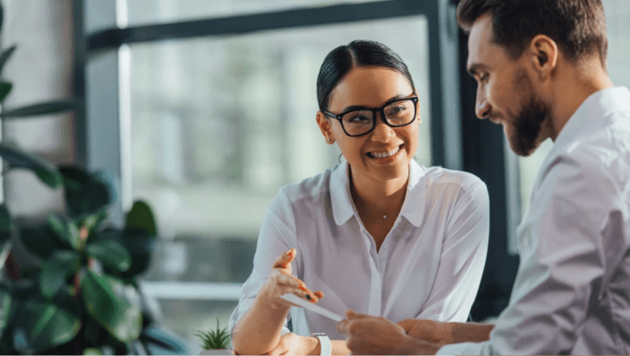 A financial advisor meeting with a client